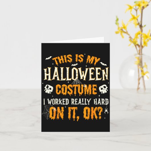 Funny This Is My Halloween Costume Men Women Hallo Karte (Gelbe Blume)