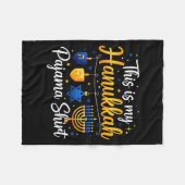 Funny This Is My Hanukkah Pajamakah Pajama Chanuka Fleecedecke (Vorderseite (Horizontal))