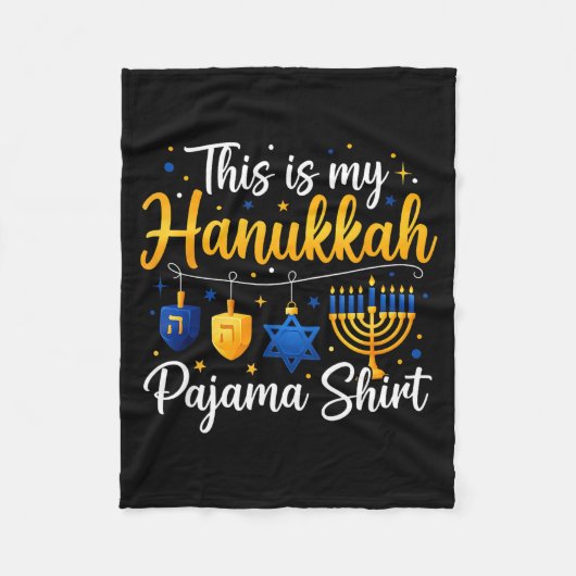 Funny This Is My Hanukkah Pajamakah Pajama Chanuka Fleecedecke (Vorderseite)