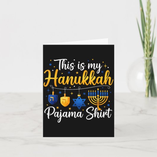 Funny This Is My Hanukkah Pajamakah Pajama Chanuka Karte (Vorderseite)