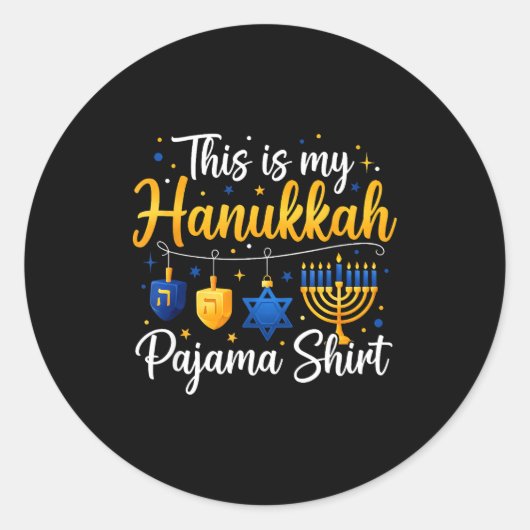Funny This Is My Hanukkah Pajamakah Pajama Chanuka Runder Aufkleber (Vorderseite)
