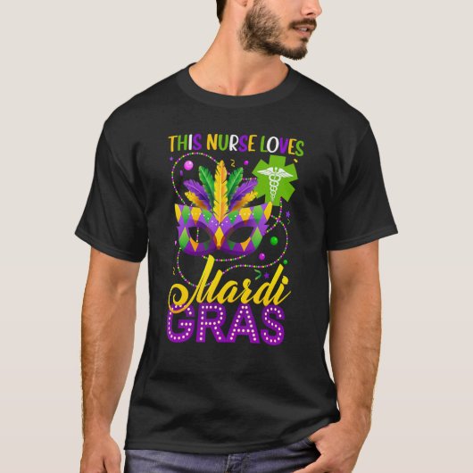 Funny This Nurse Lieben Mardi Gras Nursing School  T-Shirt (Vorderseite)
