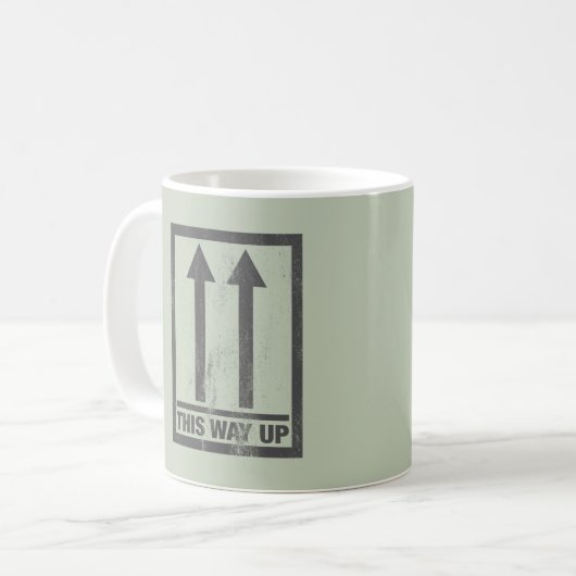 Funny this way up sign kaffeetasse (Vorderseite Links)