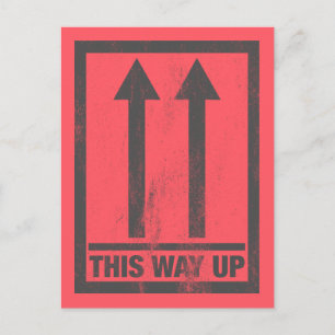 Funny this way up sign postkarte