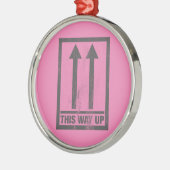 Funny this way up sign silbernes ornament (Links)
