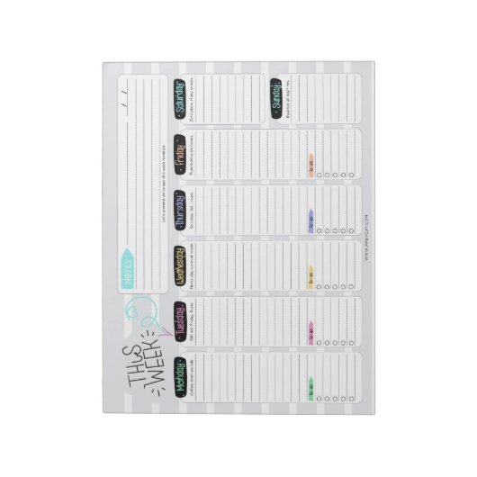 Funny This Weekly" Wochenplaner mit witzigen Redew Notizblock (Rotiert)