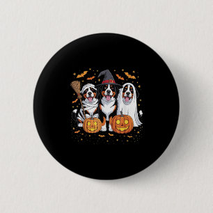 Funny Three Berner Mounese Pumpkin Halloween Hund Button