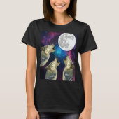 Funny Three bird wolf Moon bird wolf Howling With T-Shirt (Vorderseite)