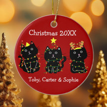 Funny Three Cats Weihnachtslichter Individuelle Na