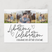 Funny Three Foto Wedding Save the Date Ankündigungspostkarte (Vorderseite)