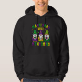 Funny Three Gnomes Mardi Gras Parading With My Gno Hoodie (Vorderseite)