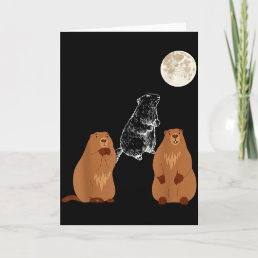 Funny Three Groundhog Moon Groundhog Day Men Women Karte (Vorderseite)
