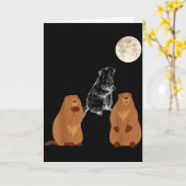 Funny Three Groundhog Moon Groundhog Day Men Women Karte (Gelbe Blume)