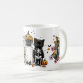 Funny Three Halloween Cats Kaffeetasse (VorderseiteRechts)