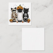 Funny Three Halloween Cats Mitteilungskarte (Vorne/Hinten)