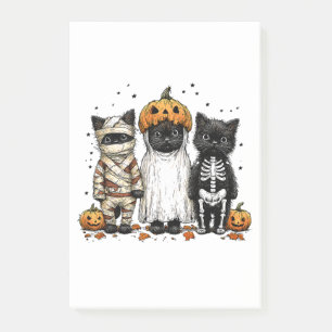 Funny Three Halloween Cats Post-it Klebezettel