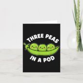 Funny Three Peas In A D Cute Kawaii Karte (Vorderseite)
