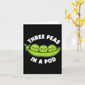 Funny Three Peas In A D Cute Kawaii Karte (Gelbe Blume)