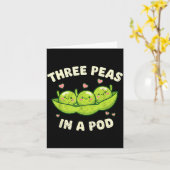 Funny Three Peas In A D Cute Kawaii Karte (Gelbe Blume)