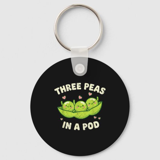 Funny Three Peas In A D Cute Kawaii  Schlüsselanhänger (Vorderseite)