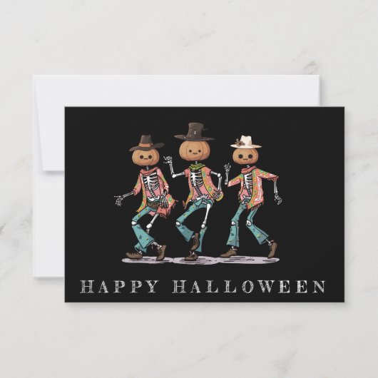 Funny Three Skeleton Halloween Karte (Vorderseite)