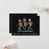 Funny Three Skeleton Halloween Karte (Vorderseite/Rückseite Beispiel)