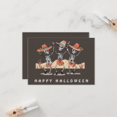 Funny Three Skeleton Halloween Karte (Vorderseite/Rückseite Beispiel)