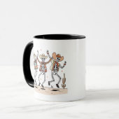 Funny Three Skeleton Halloween Tasse (Vorderseite Links)