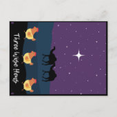 Funny Three Wise Hens Christmas Postcard Postkarte (Vorderseite)