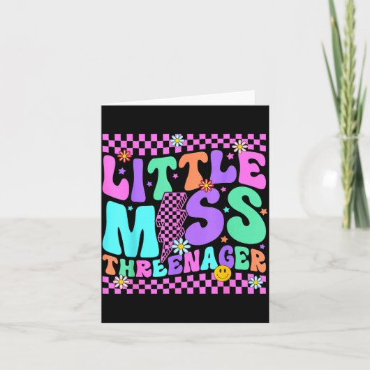 Funny Threenager Happy 3rd Bday Party 3 Years Old Karte (Vorderseite)