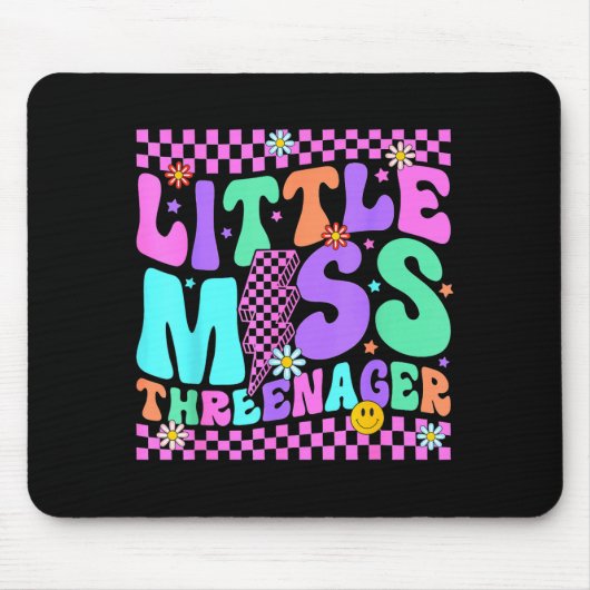 Funny Threenager Happy 3rd Bday Party 3 Years Old  Mousepad (Vorne)