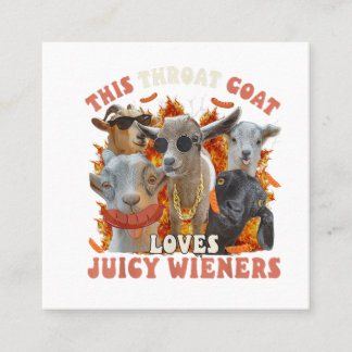 Funny Throat Goat Swallows Juicy Business Card Quadratische Visitenkarte