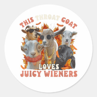 Funny Throat Goat Swallows Juicy Wieners Sticker