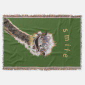 Funny Throw Blanket Happy Ostrich Smile Decke (Vorderseite)