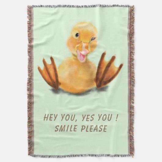 Funny Throw Blanket mit Happy Yellow Duck Decke (Vorderseite Vertikal)