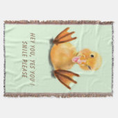 Funny Throw Blanket mit Happy Yellow Duck Decke (Vorderseite)