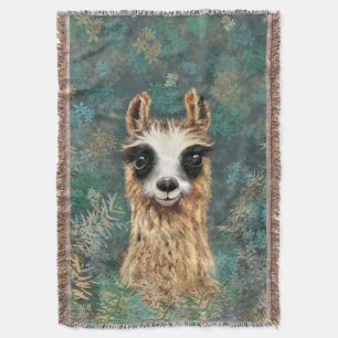 Funny Throw Blanket mit Neugierigem Llama Decke