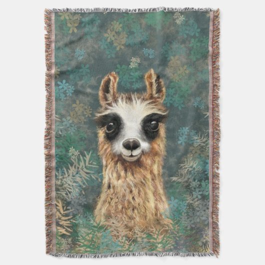 Funny Throw Blanket mit Neugierigem Llama Decke (Vorderseite Vertikal)