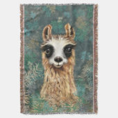 Funny Throw Blanket mit Neugierigem Llama Decke (Vorderseite Vertikal)