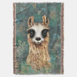Funny Throw Blanket mit Neugierigem Llama Decke