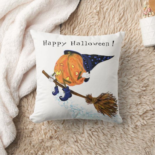 Funny Throw Kissen Halloween Hexenkürbis Flying (Decke)