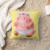 Funny Throw Kissen mit Baby Hippo - Farbe auswähle (Decke)