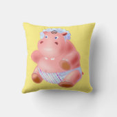 Funny Throw Kissen mit Baby Hippo - Farbe auswähle (Rückseite)