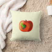 Funny Throw Kissen mit Happy Worm in Red Apple (Decke)