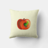 Funny Throw Kissen mit Happy Worm in Red Apple (Rückseite)