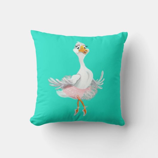 Funny Throw Pillow Ballerina Duck - Ihre Farben Kissen (Vorderseite)