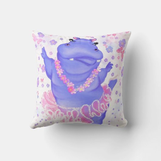 Funny Throw Pillow Ballerina Hippo Ballet Dancer Kissen (Rückseite)