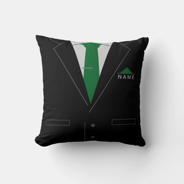 Funny Throw Pillow Business Black Anzug Individuel Kissen (Vorderseite)