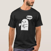 Funny Thumbs Down Ghost Screaming Boo Disapproval  T-Shirt (Vorderseite)
