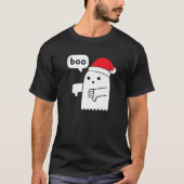 Funny Thumbs Down Ghost Screaming Boo in Santa Cla T-Shirt (Vorderseite)